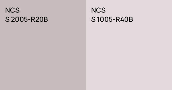 NCS S 2005-R20B vs. NCS S 1005-R40B comparison