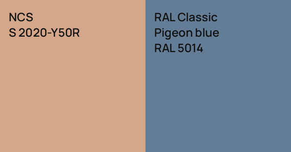 NCS S 2020-Y50R vs. RAL Classic Pigeon blue comparison