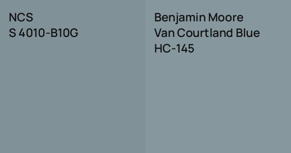 NCS S 4010-B10G vs. Benjamin Moore Van Courtland Blue comparison