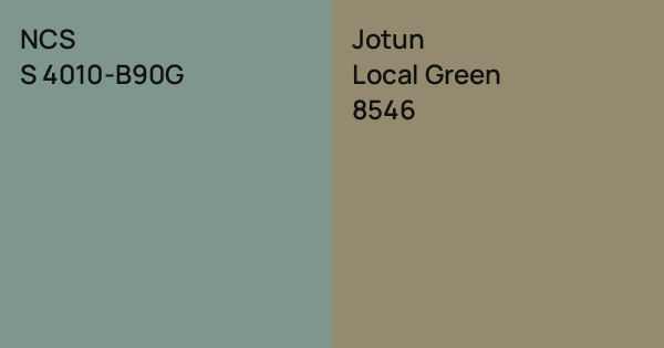 NCS S 4010-B90G vs. Jotun Local Green comparison