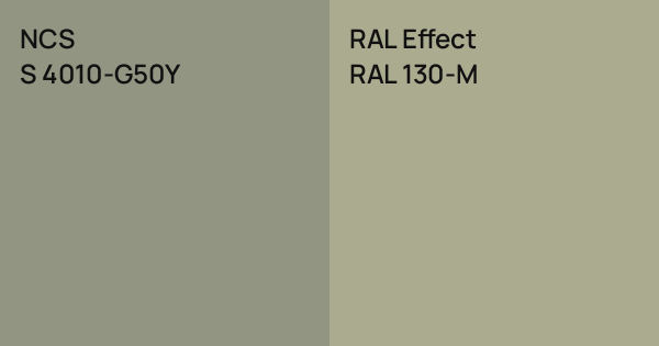 130m Color NCS S 4010-G50Y vs. RAL Effect RAL 130-M comparison