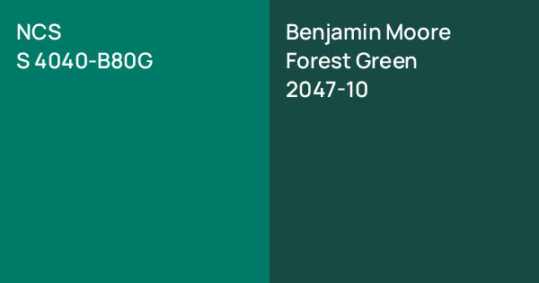 NCS S 4040-B80G vs. Benjamin Moore Forest Green comparison