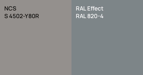 NCS S 4502-Y80R vs. RAL Effect RAL 820-4 comparison
