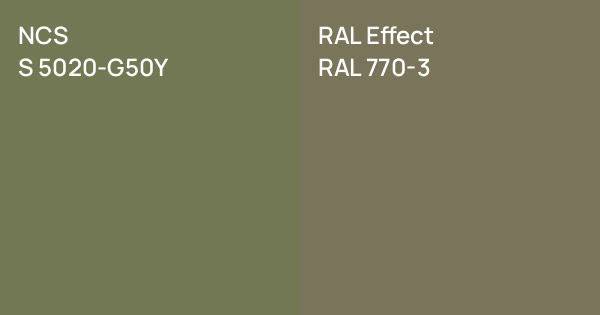 NCS S 5020-G50Y vs. RAL Effect RAL 770-3 comparison