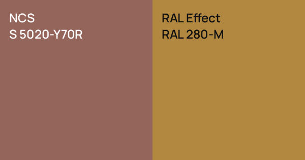 NCS S 5020-Y70R vs. RAL Effect RAL 280-M comparison