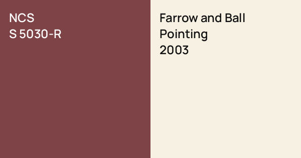 NCS S 5030-R vs. Farrow and Ball Pointing comparison