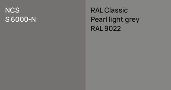 NCS S 6000-N vs. RAL Classic Pearl light grey comparison