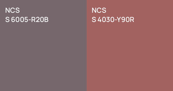 NCS S 6005-R20B vs. NCS S 4030-Y90R comparison