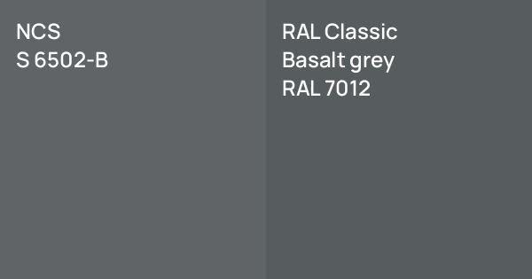 NCS S 6502-B vs. RAL Classic Basalt grey comparison