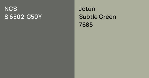 NCS S 6502-G50Y vs. Jotun Subtle Green comparison