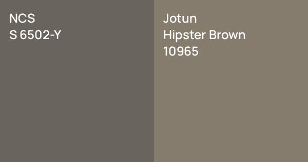 NCS S 6502-Y vs. Jotun Hipster Brown comparison