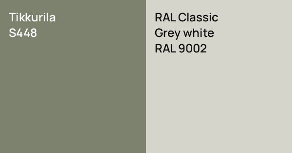 Ral 448 Tikkurila S448 vs. RAL Classic Grey white comparison
