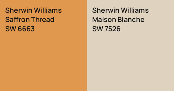 Sherwin Williams Saffron Thread vs. Sherwin Williams Maison Blanche ...