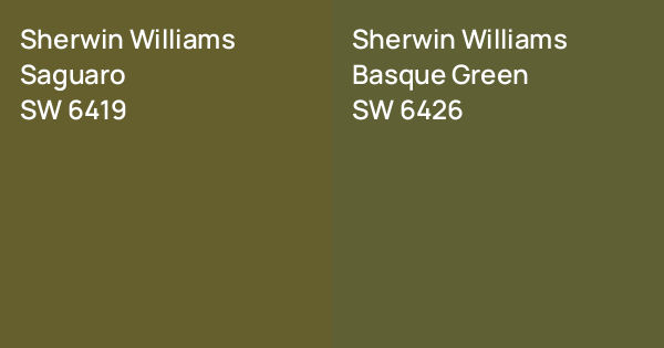 Sherwin Williams Saguaro vs. Sherwin Williams Basque Green comparison
