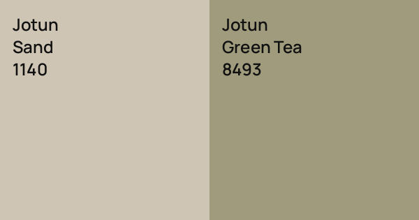 Jotun Sand vs. Jotun Green Tea comparison