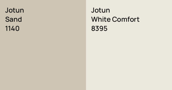Jotun Sand vs. Jotun White Comfort comparison