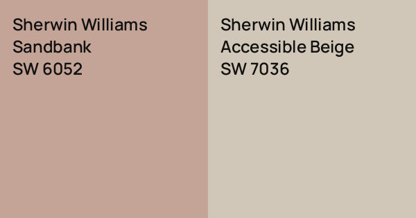 Sandbank Color Sherwin Williams Sandbank vs. Sherwin Williams Accessible Beige comparison