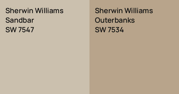 Sherwin Williams Sandbar vs. Sherwin Williams Outerbanks comparison
