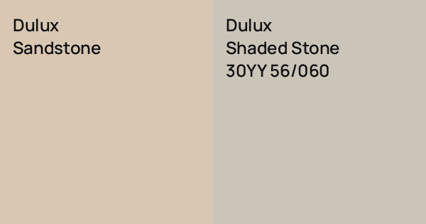 Dulux Sandstone vs. Dulux Shaded Stone comparison