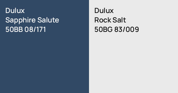 Dulux Sapphire Salute vs. Dulux Rock Salt comparison