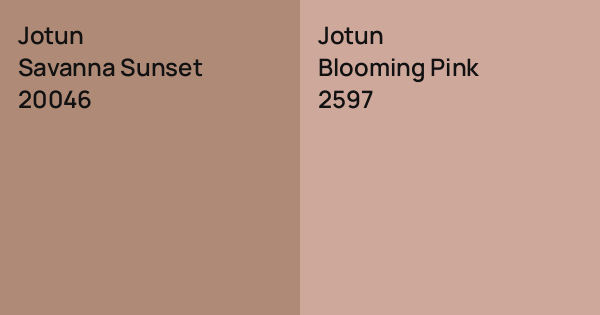 Jotun Savanna Sunset vs. Jotun Blooming Pink comparison