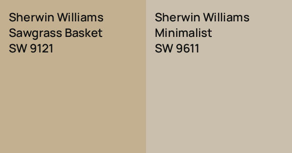 Sherwin Williams Sawgrass Basket vs. Sherwin Williams Minimalist comparison