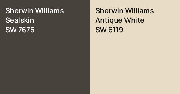 Sherwin Williams Sealskin vs. Sherwin Williams Antique White comparison