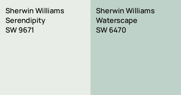 Sherwin Williams Serendipity vs. Sherwin Williams Waterscape comparison