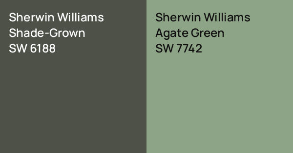 Sherwin Williams Shade-Grown vs. Sherwin Williams Agate Green comparison