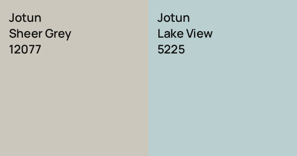 10477 Jotin Color Code Jotun Sheer Grey vs. Jotun Lake View comparison
