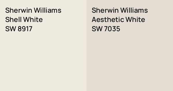 Sherwin Williams Shell White vs. Sherwin Williams Aesthetic White ...