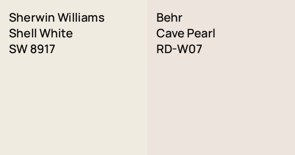 Sherwin Williams Shell White vs. Behr Cave Pearl comparison