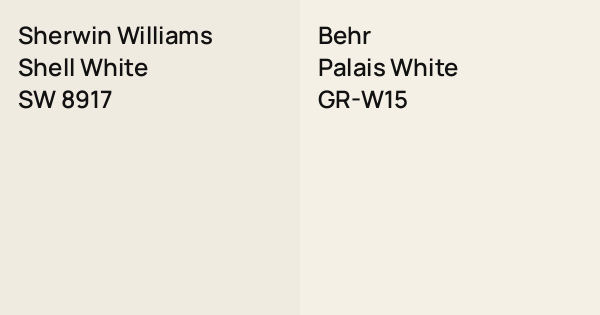 Sherwin Williams Shell White vs. Behr Palais White comparison