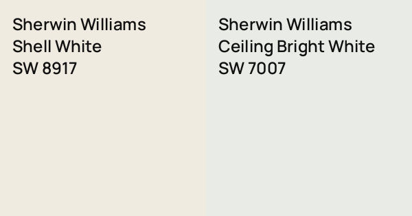 Shell Paint Color Sherwin Williams Shell White vs. Sherwin Williams Ceiling Bright White ...