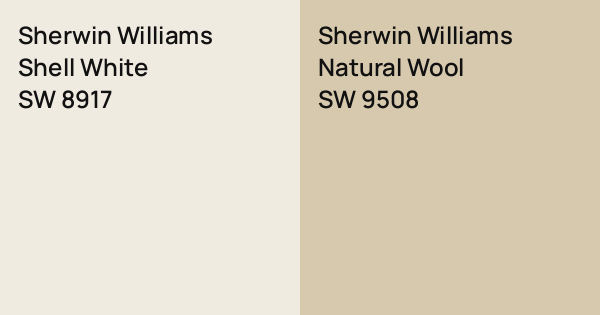 Sherwin Williams Shell White vs. Sherwin Williams Natural Wool comparison