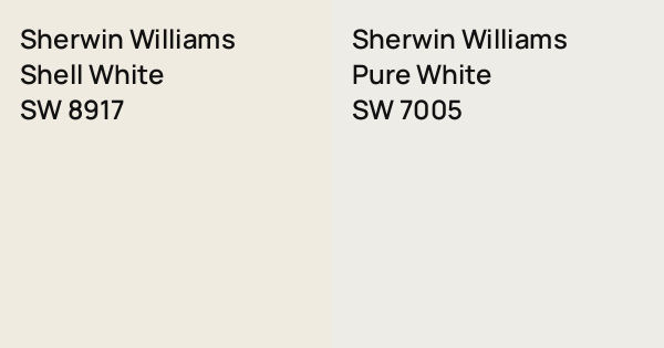 Sherwin Williams Shell White vs. Sherwin Williams Pure White comparison