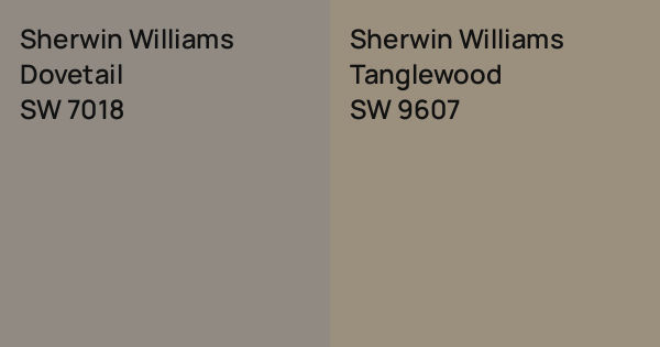 Sw9619 Sherwin Williams Dovetail vs. Sherwin Williams Tanglewood comparison
