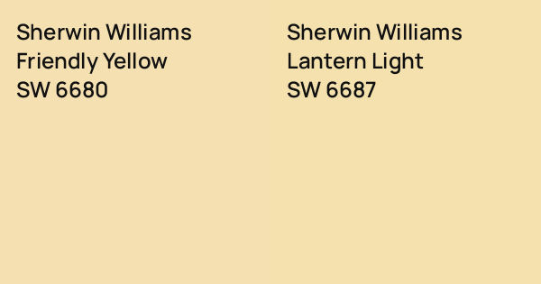 Sherwin Williams Friendly Yellow vs. Sherwin Williams Lantern Light ...