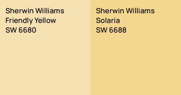 Austin Yellow Color Code Swfl Sherwin Williams Friendly Yellow vs. Sherwin Williams Solaria comparison