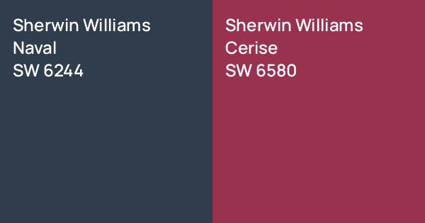 Sherwin Williams Naval vs. Sherwin Williams Cerise comparison