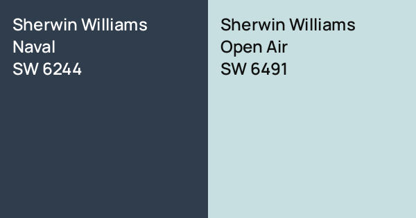 Sherwin Williams Naval vs. Sherwin Williams Open Air comparison