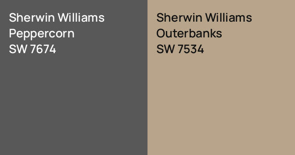 Sherwin Williams Peppercorn vs. Sherwin Williams Outerbanks comparison