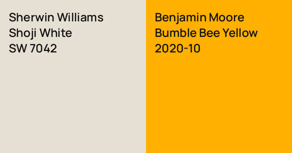 Sherwin Williams Shoji White vs. Benjamin Moore Bumble Bee Yellow ...