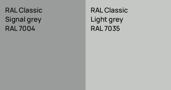 RAL Classic Signal grey vs. RAL Classic Light grey comparison