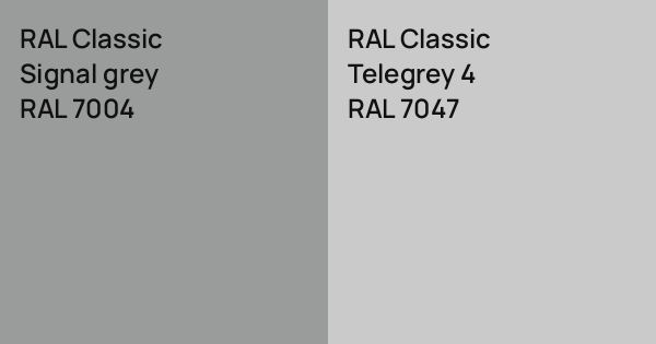 RAL Classic Signal grey vs. RAL Classic Telegrey 4 comparison