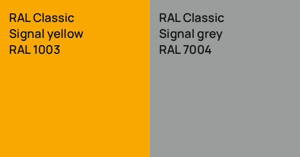 RAL Classic Signal yellow vs. RAL Classic Signal grey comparison