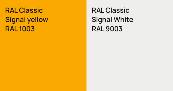 RAL Classic Signal yellow vs. RAL Classic Signal White comparison