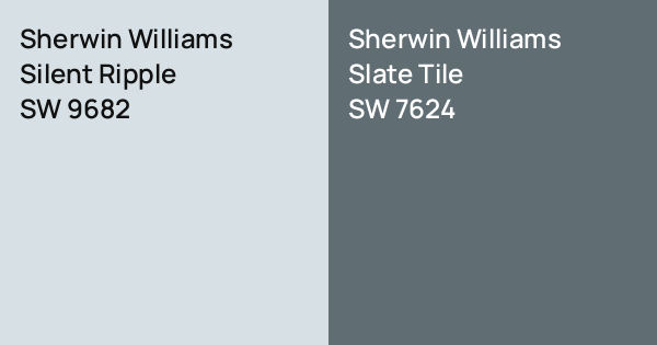 Sherwin Williams Silent Ripple vs. Sherwin Williams Slate Tile comparison