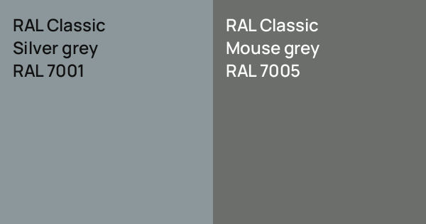 Gris Raton Color RAL Classic Silver grey vs. RAL Classic Mouse grey comparison