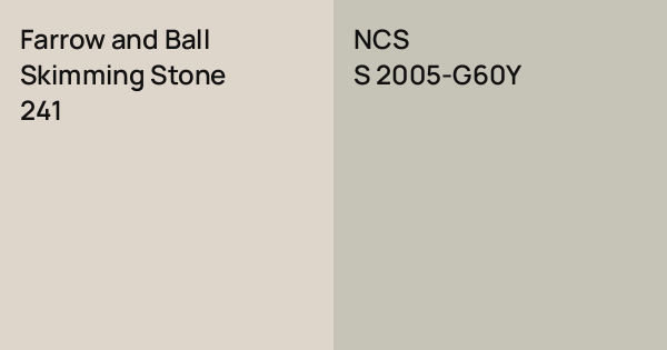 Farrow and Ball Skimming Stone vs. NCS S 2005-G60Y comparison